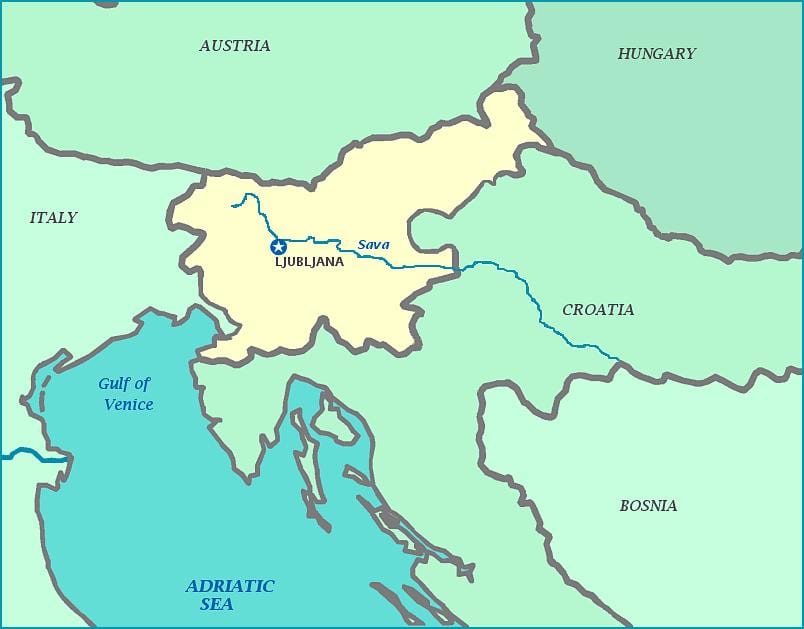 Sloven Sahili haritası 