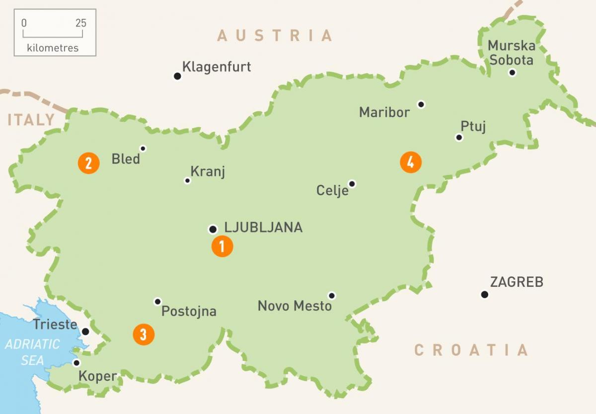Slovenya haritası bölgeler