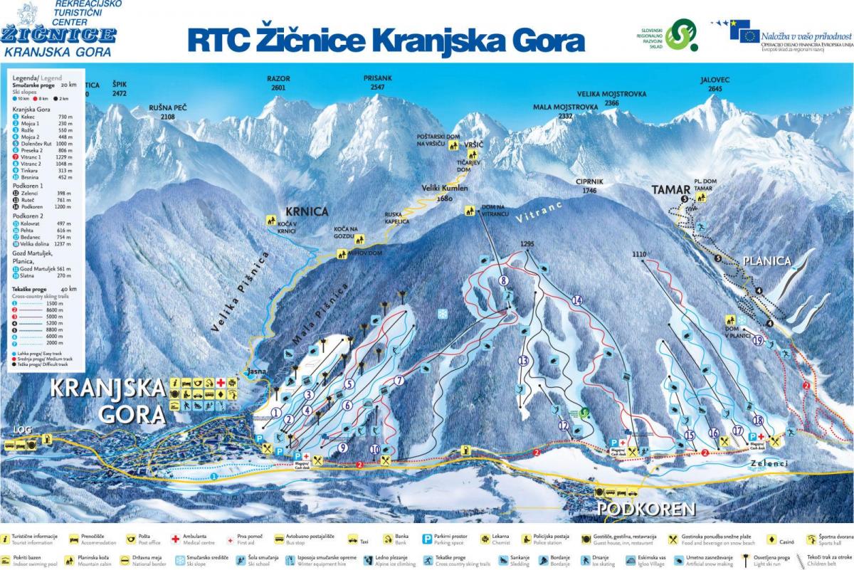 Slovenya kayak merkezleri haritası 