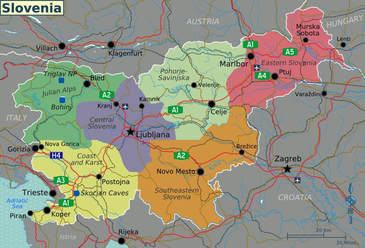 Slovenya turistik haritası