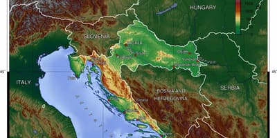 Slovenya haritası topografik
